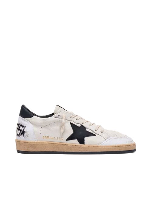 Ball Star Uomo in nappa bianca e stella nera Golden Goose | GMF00117.F003771.10283WHITE/BLACK